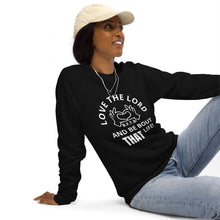 Load image into Gallery viewer, LOVE THE LORD Unisex organic raglan sweatshirt