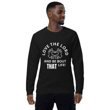 Load image into Gallery viewer, LOVE THE LORD Unisex organic raglan sweatshirt
